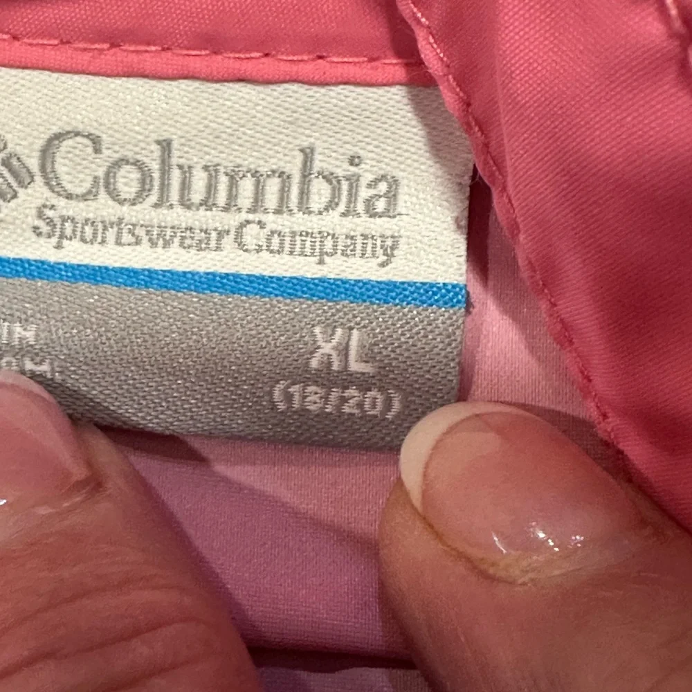 Columbia girls sz xl 18-20 pink‎ lightweight rain spring jacket